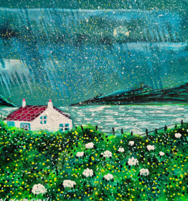 'THE GRAZING FLOCK' FRAMED PAINTING £145