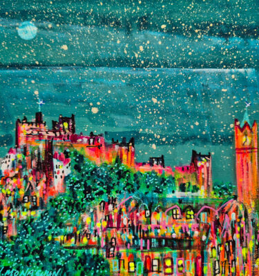 'AULD REEKIE LANDSCAPE SPARKLE' FRAMED PAINTING £145