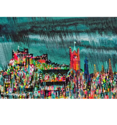 'SUMMER STORM, AULD REEKIE' FRAMED PAINTING £160