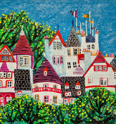 'RAMSAY GARDENS,SUMMER BLOOM' FRAMED PAINTING £145
