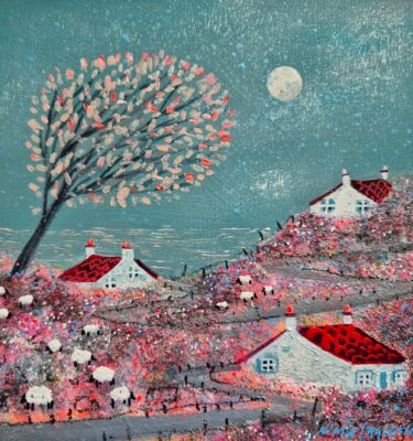 'WINDING ROADS, FULL MOON' FRAMED PAINTING £145