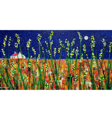 'MOONLIT FIELDS WITH HORSES' FRAMED PAINTING £390