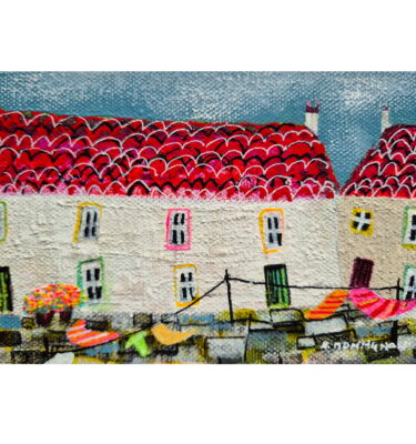'COURTYARD WASHING' FRAMED PAINTING £160