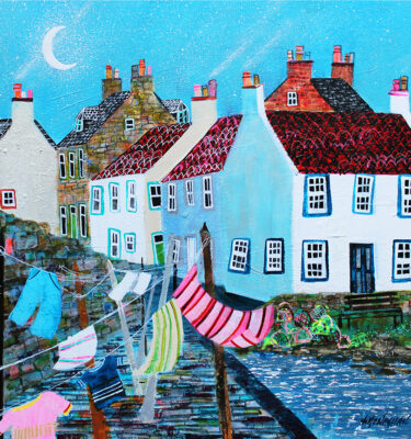 'CELLARDYKE HARBOUR, WASHING LINES AND CREELS' LIMITED EDITION PRINT £80