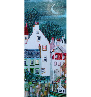 'NIGHT GLOW, CRAIL HARBOUR' FRAMED PAINTING £690
