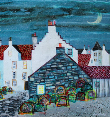 'THE HARBOUR PITTENWEEM' FRAMED PAINTING £750