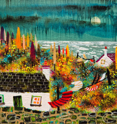 'AUTUMN TREES AND WASHING LINE' FRAMED PAINTING £155