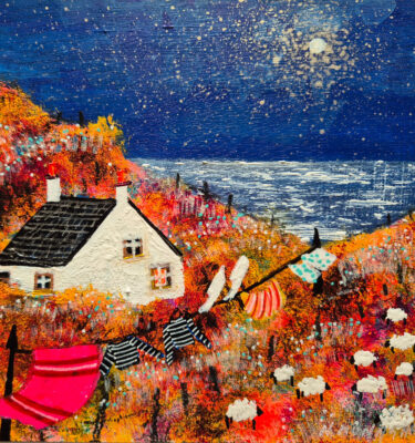 'FULL MOON, WEE FLOCK' FRAMED PAINTING £155