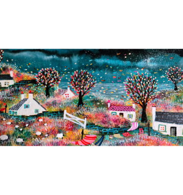 'FALLING LEAVES, HIGHLAND AUTUMN' FRAMED PAINTING