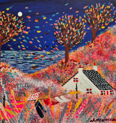 'FALLING LEAVES AND WASHING LINE' FRAMED PAINTING £155